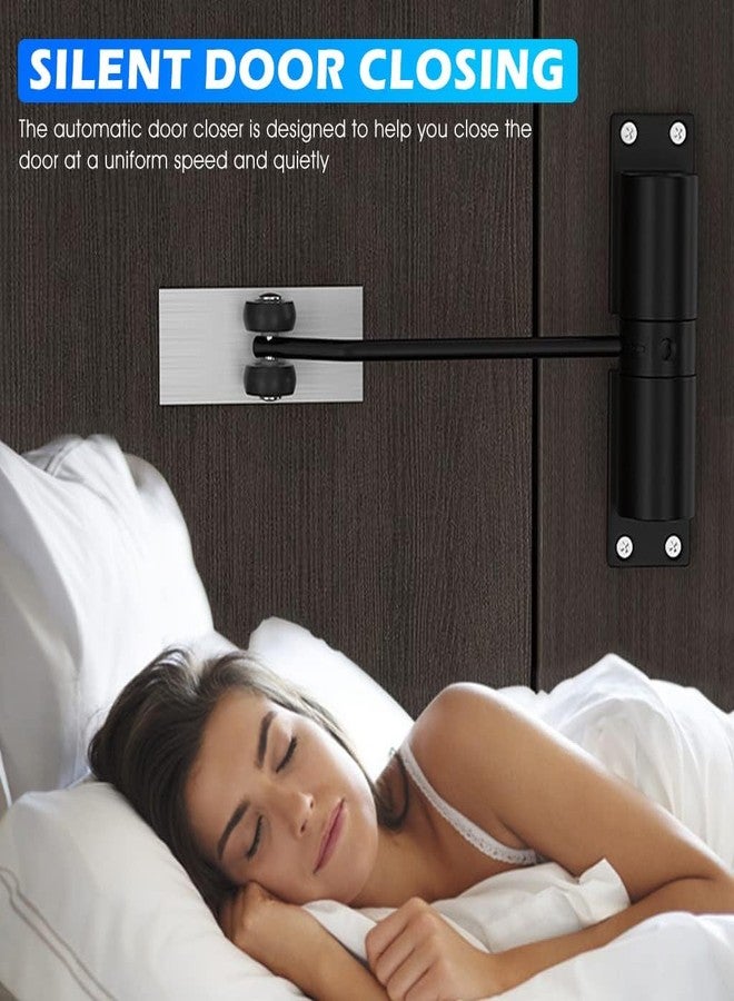 oenza Auto Door Closer for Home, Zinc Alloy Automatic Safety Spring DoorCloser, Adjustable Closing Door Hinge, Quiet Doors Closer for Wooden/Metal/Security Doors, Weight Up to 25 Kg (Black) - Image 3